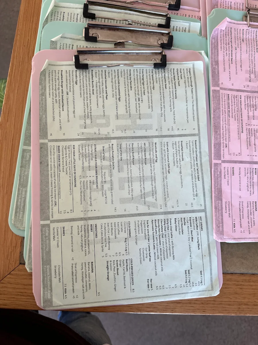 Menu, Holly Rayes