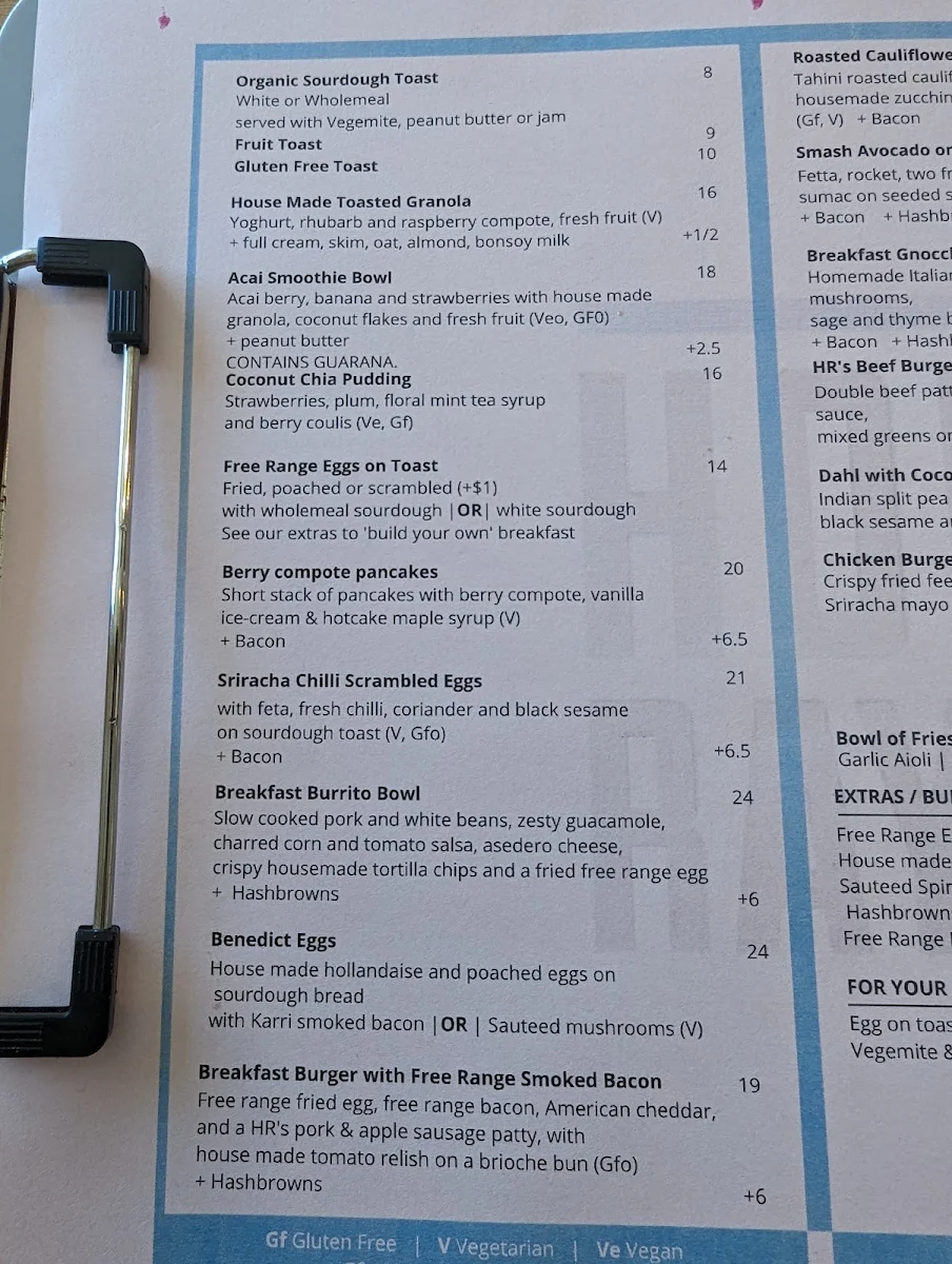 Menu, Holly Rayes