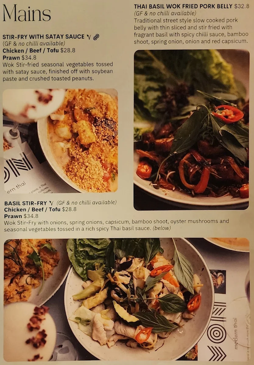 Menu, VON Thai