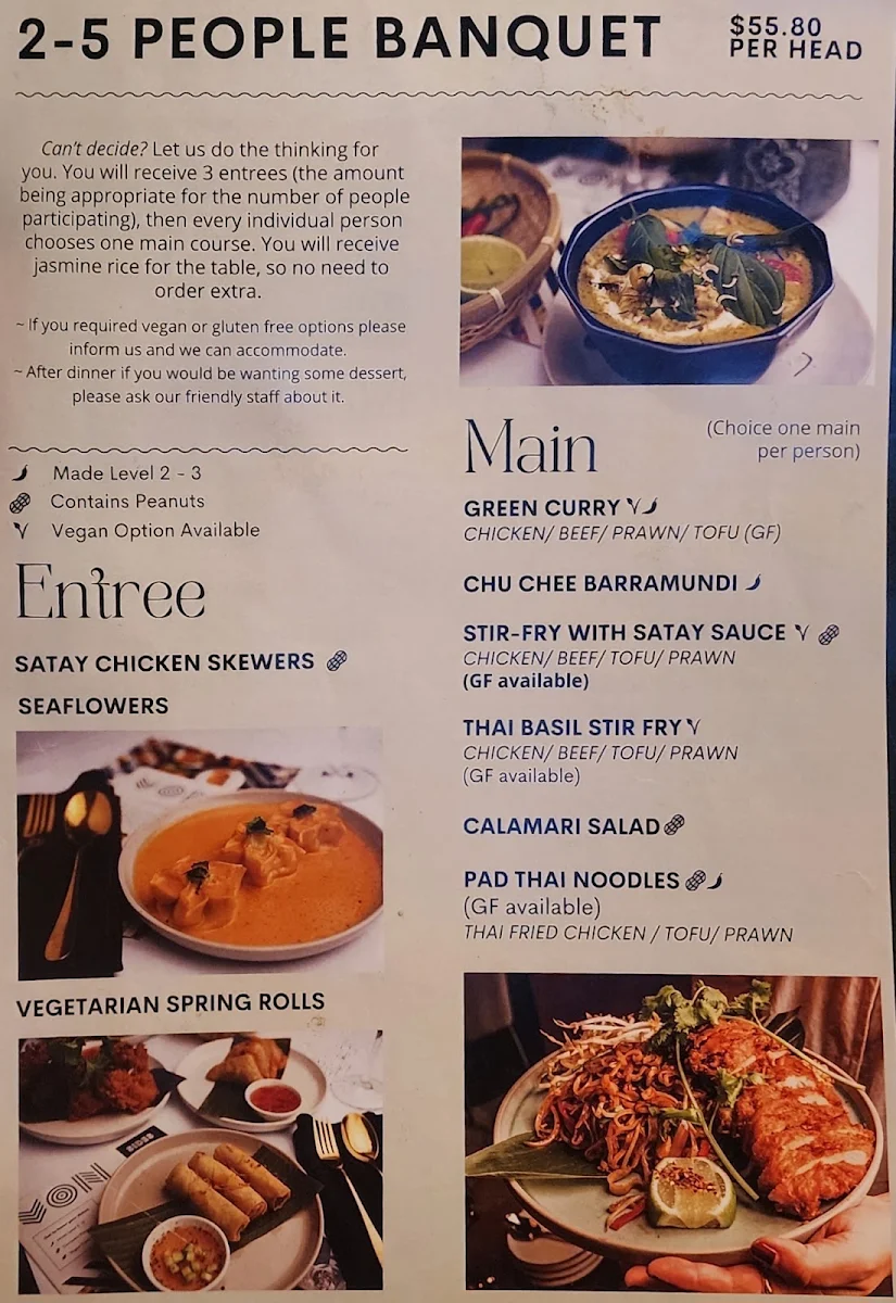 Menu, VON Thai
