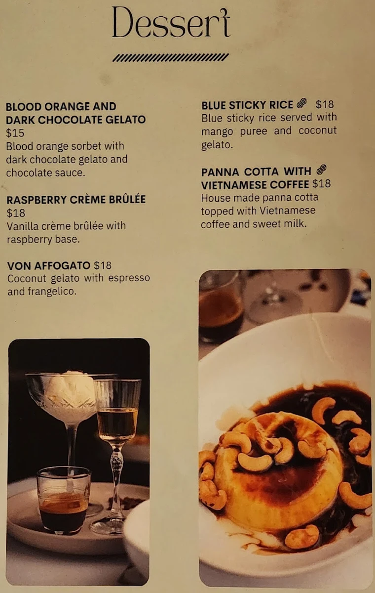 Menu, VON Thai