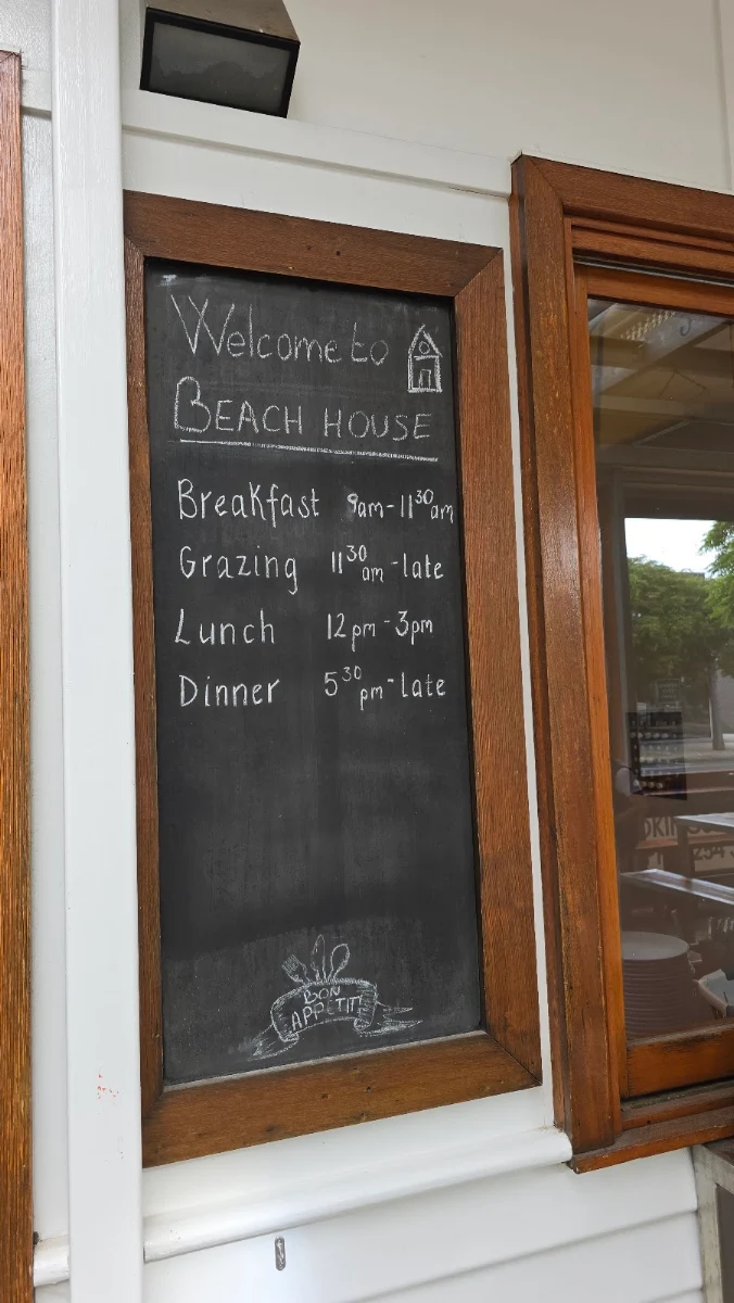 Menu, Beach House Barwon Heads