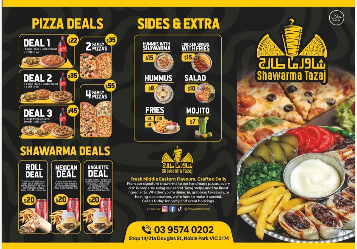 Menu, Shawarma Tazaj