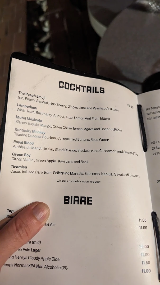 Menu, Bar Brutus