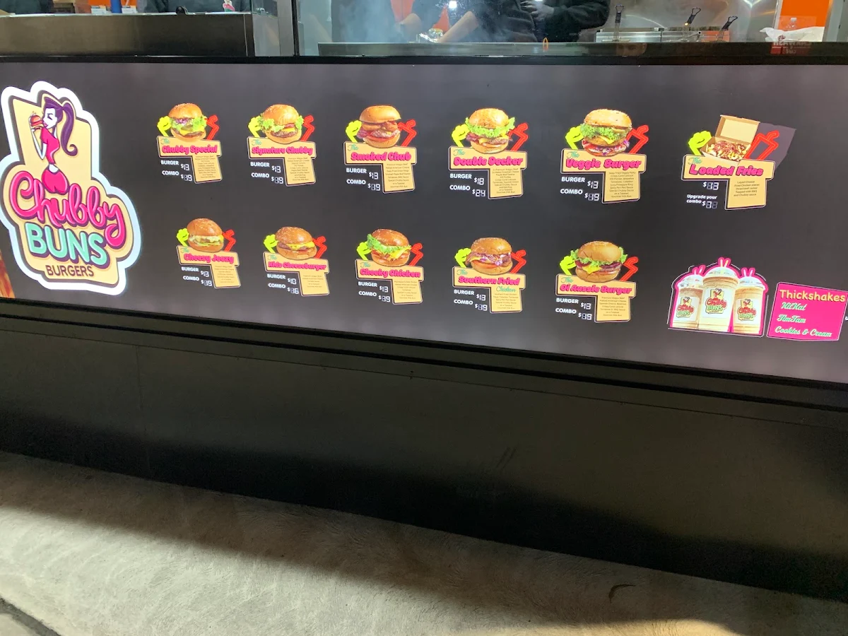 Menu, Chubby Buns Burgers Hoxton Park