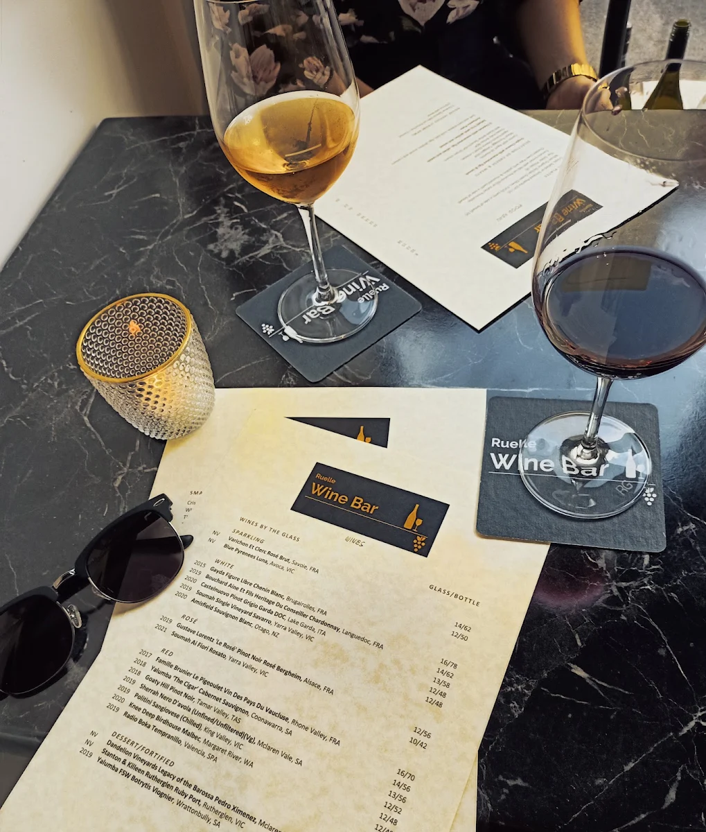 Menu, Ruelle Wine Bar