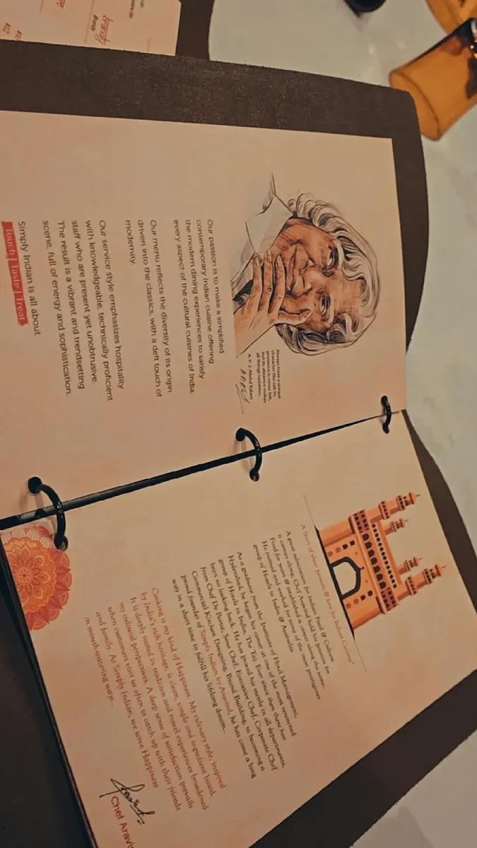 Menu, Simply Indian Harris Park