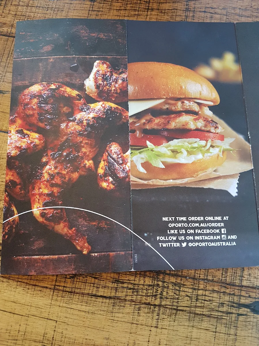 Menu, Oporto Roxburgh Park Drive Thru