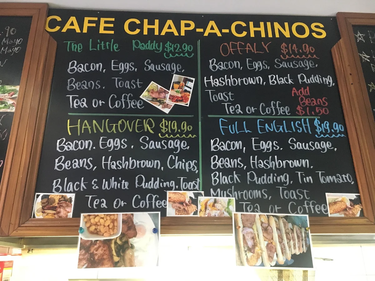 Menu, CAFE CHAP-A-CHINOS