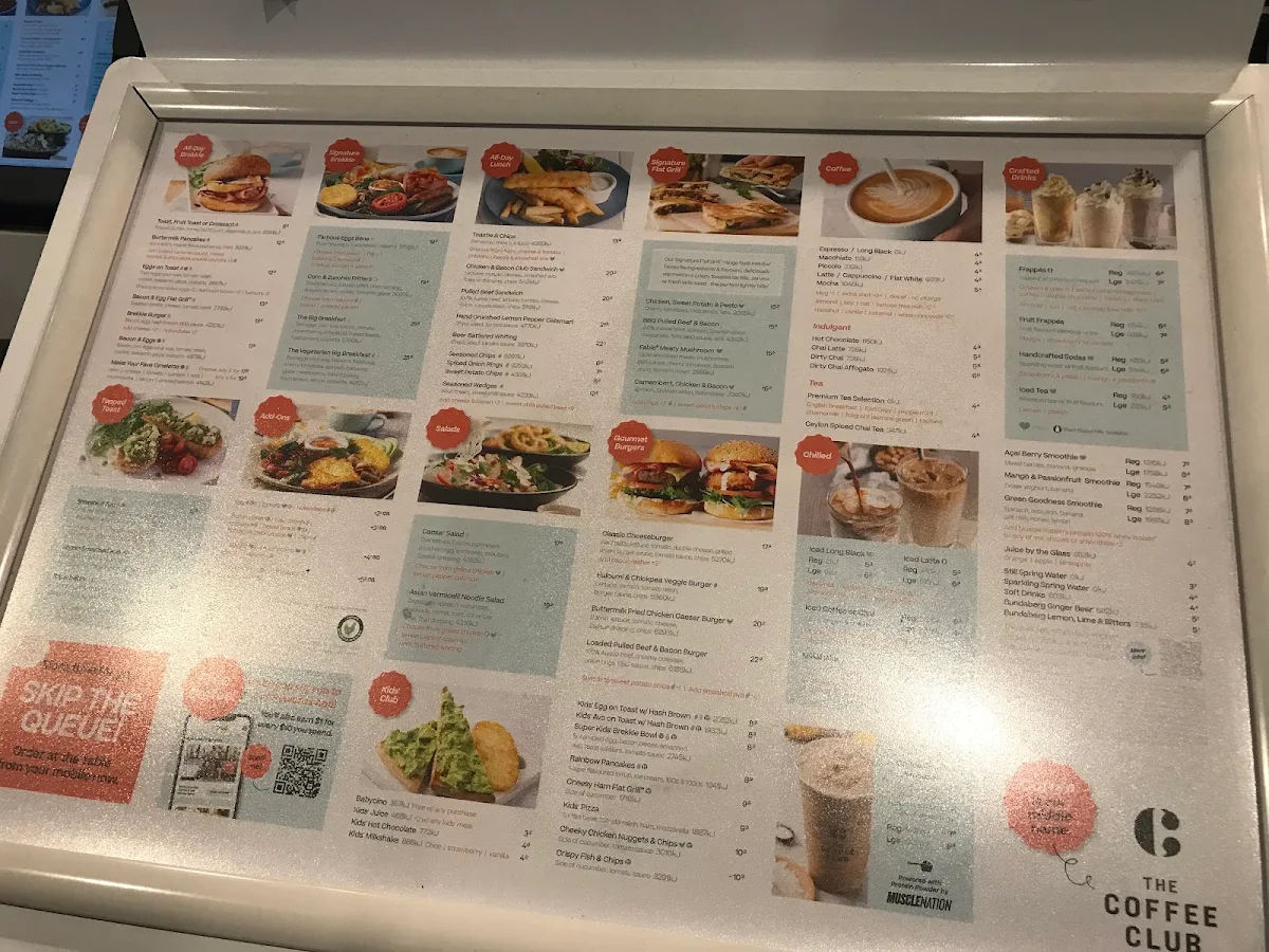 Menu, The Coffee Club