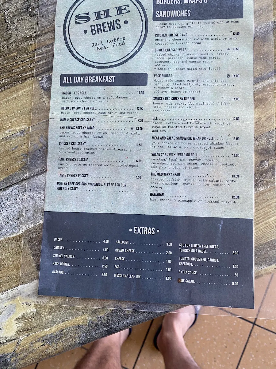 Menu, She Brews Drive Thru