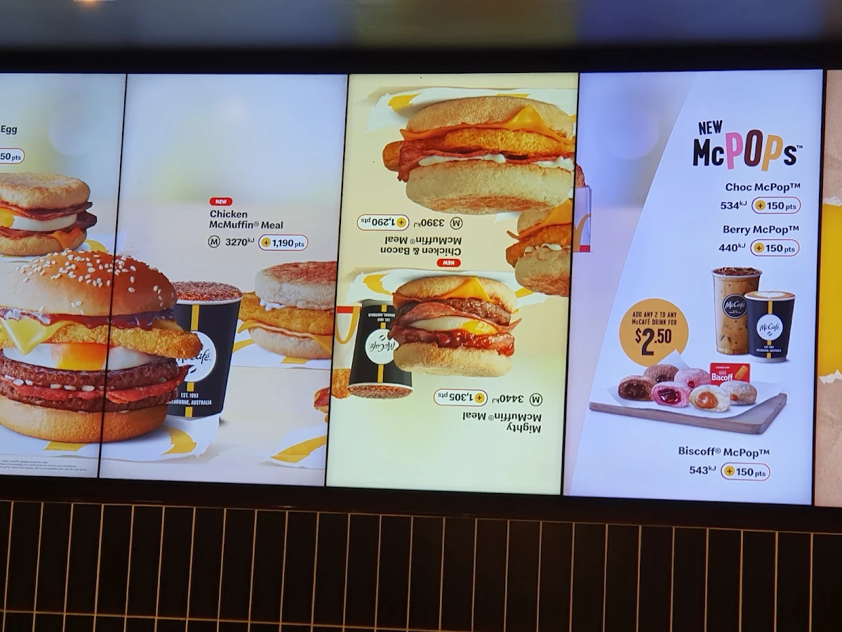 Menu, McDonald's Clyde North