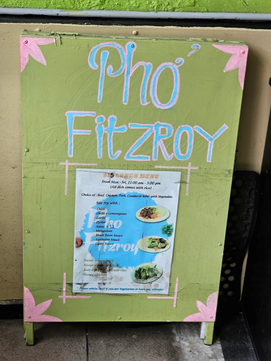 Menu, Pho Fitzroy