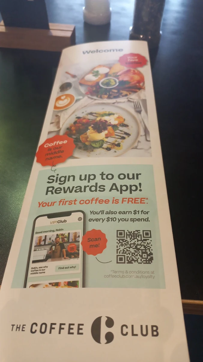 Menu, The Coffee Club