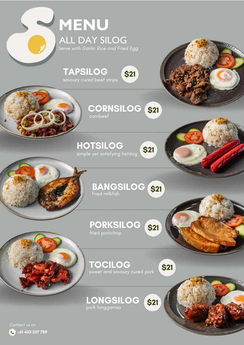 Menu, Sunny Corner Cafe