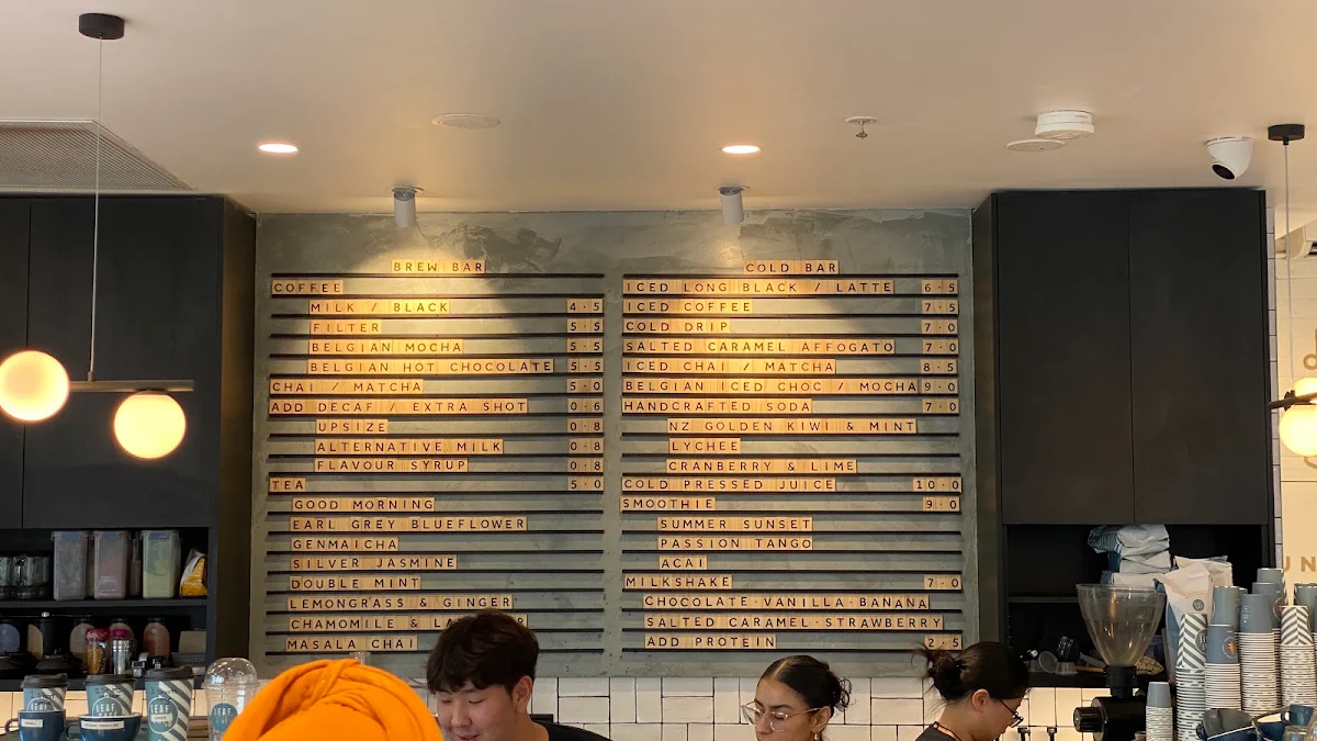 Menu, Leaf Cafe & Co The Ponds