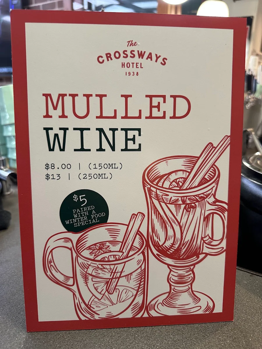 Menu, Crossways Hotel