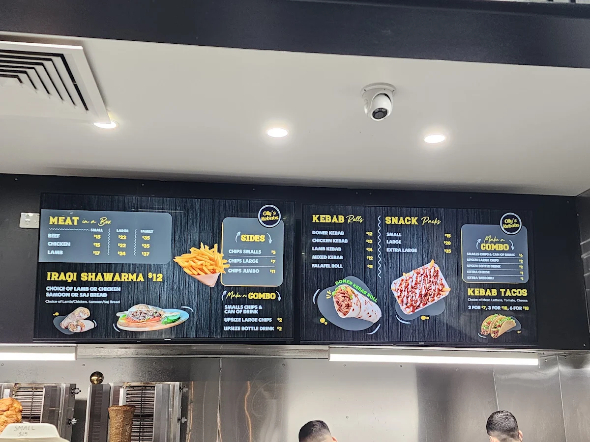 Menu, Olly's Kebabs