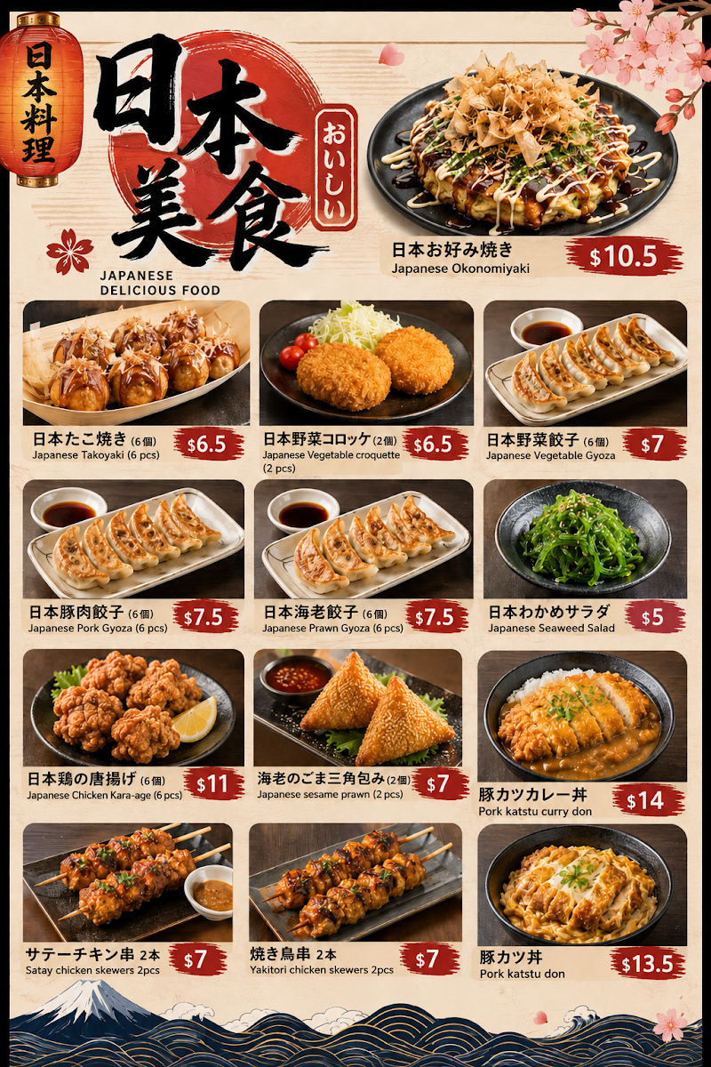 Menu, Ferntree Gully Noodle Sushi Bar