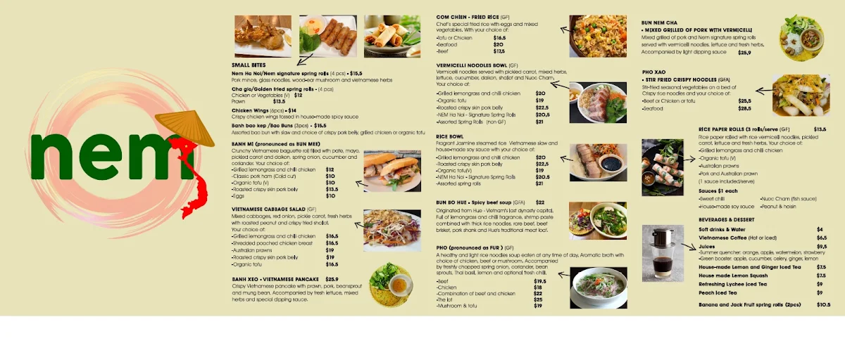 Menu, Nem Viet Epsom