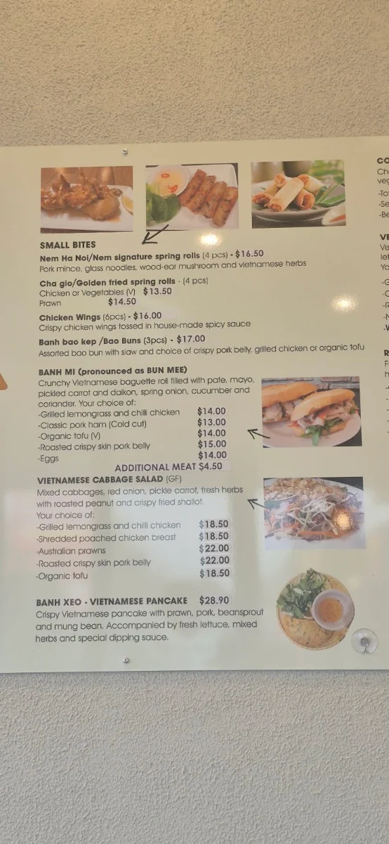 Menu, Nem Viet Epsom