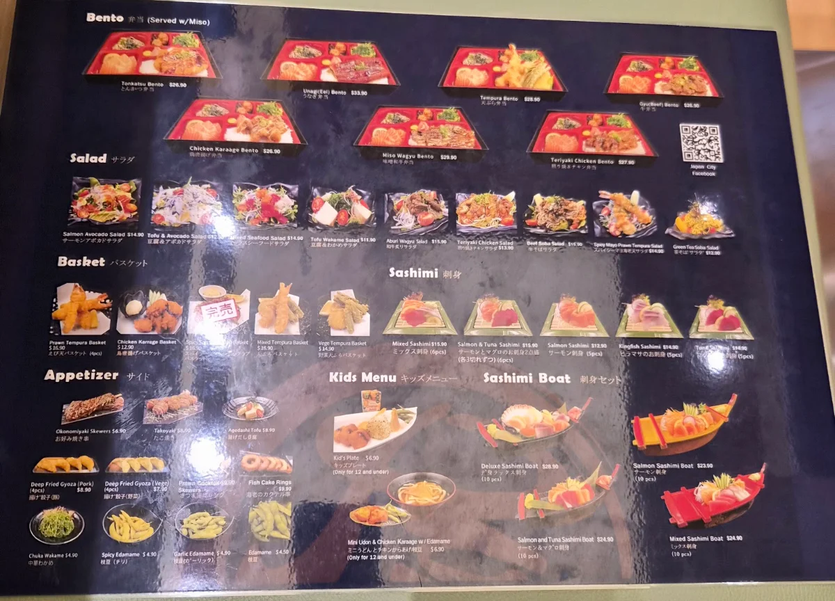 Menu, Japan City