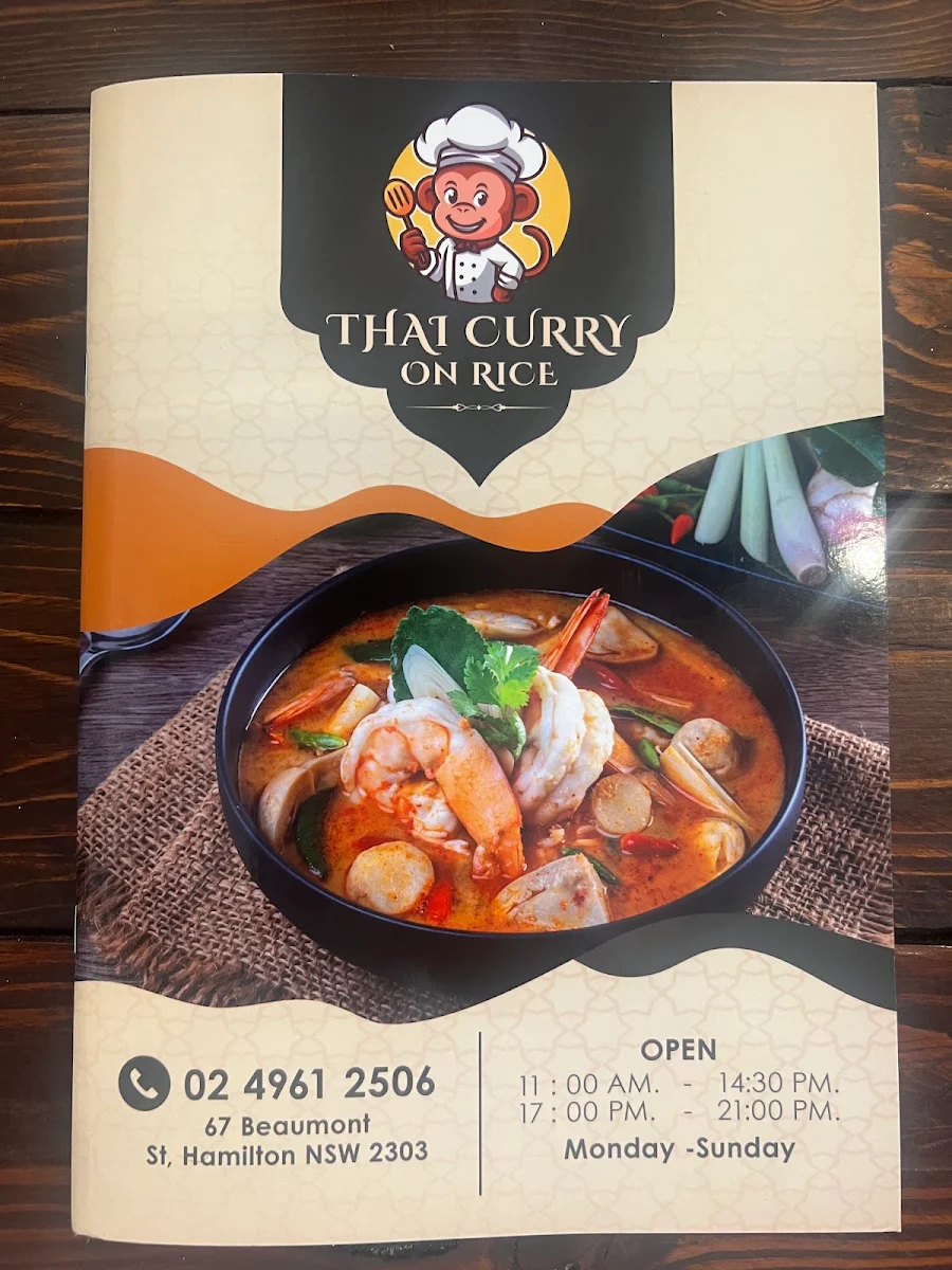 Menu, Thai Curry on Rice