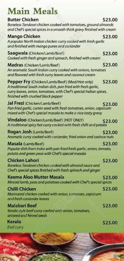 Menu, Dilon's Kitchen