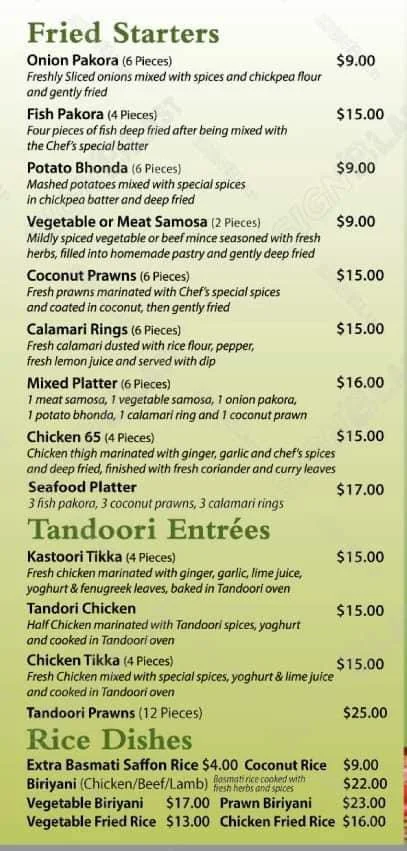 Menu, Dilon's Kitchen