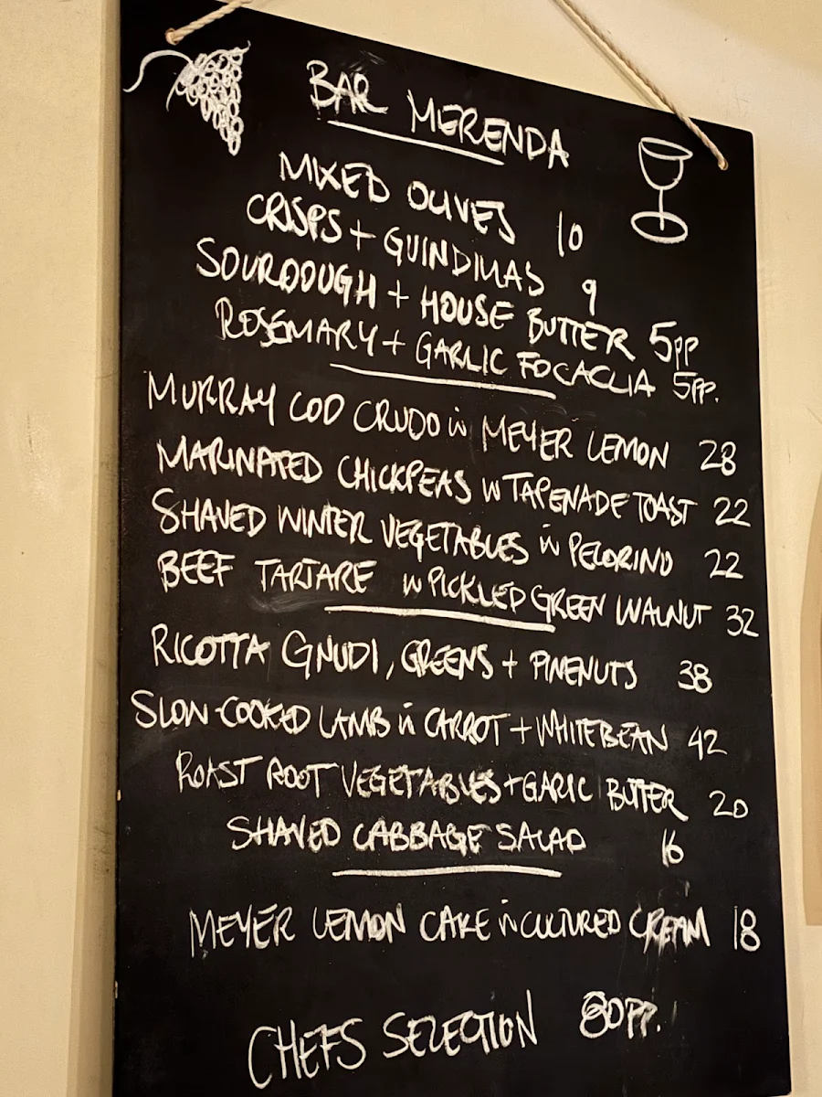 Menu, Bar Merenda
