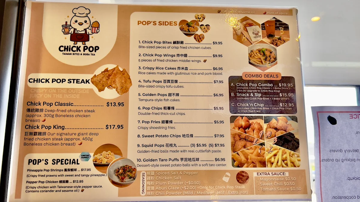 Menu, Chick Pop