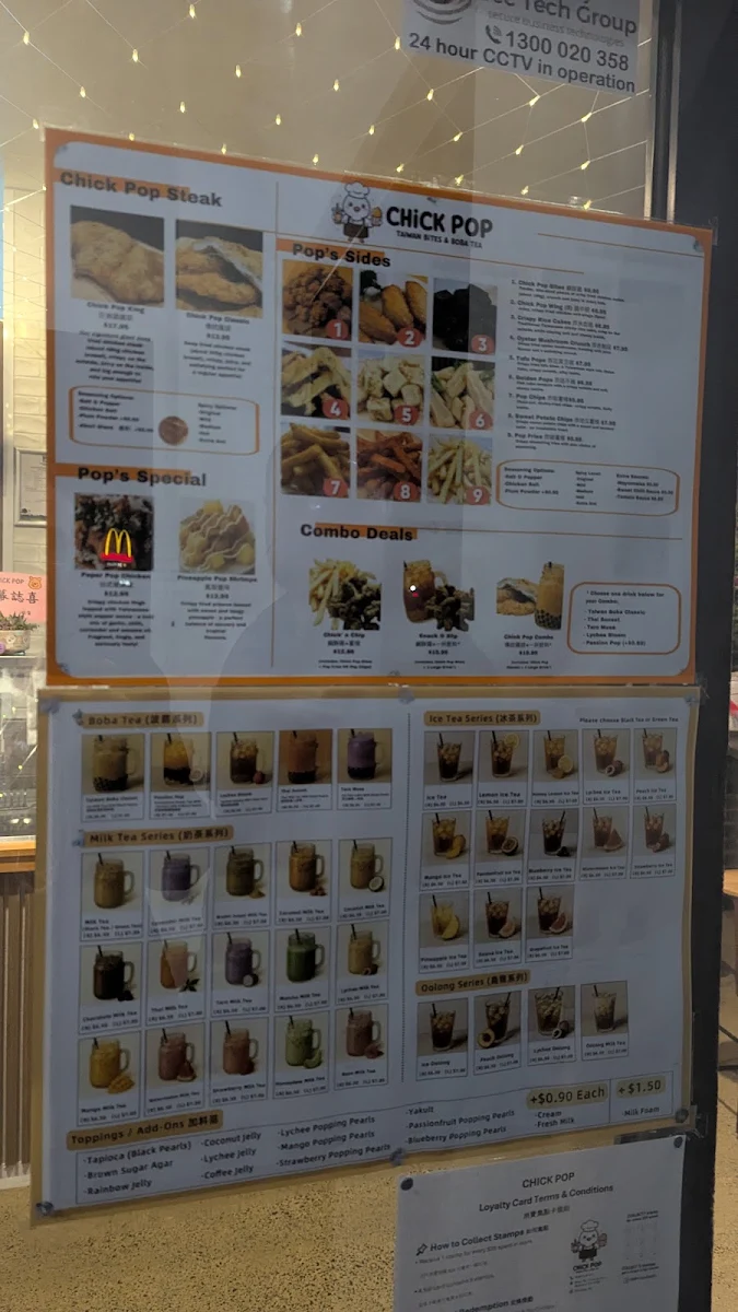 Menu, Chick Pop