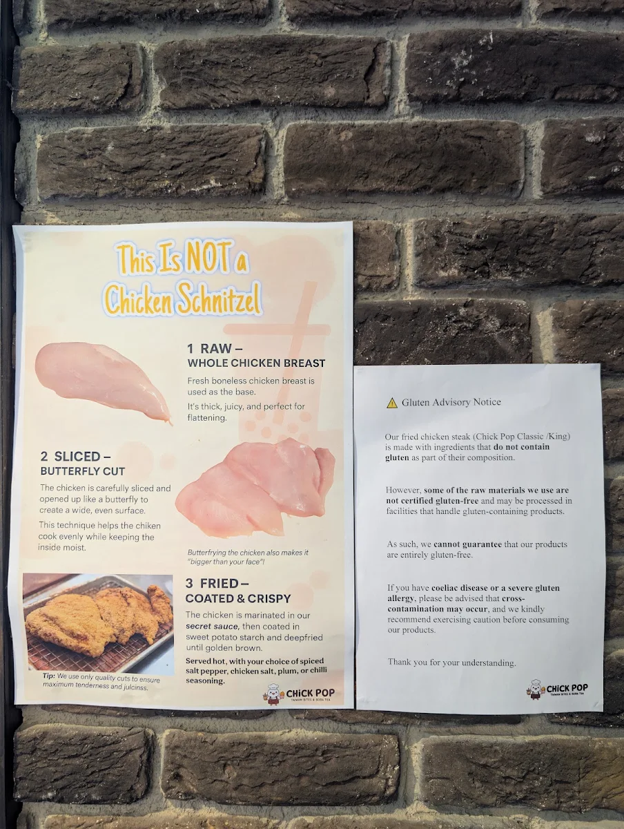 Menu, Chick Pop