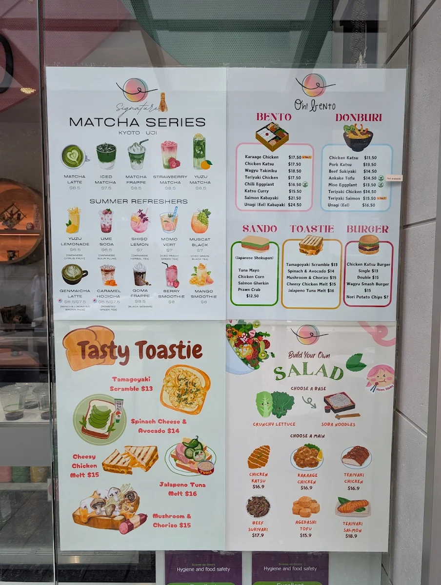 Menu, Oh! Bento