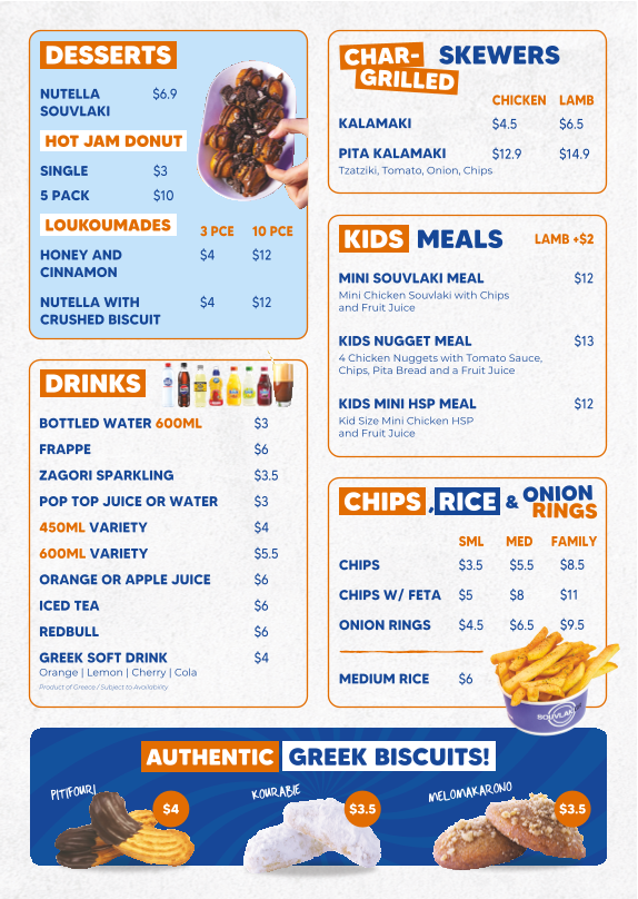 Menu, Souvlaki GR Mernda