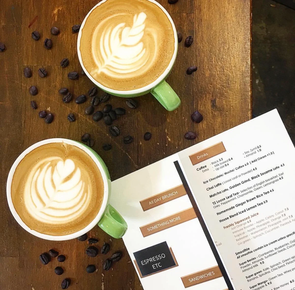Menu, Espresso Etc