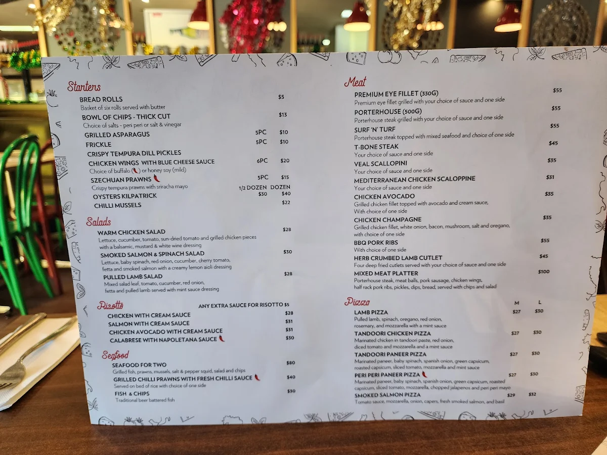 Menu, La Porchetta Cranbourne