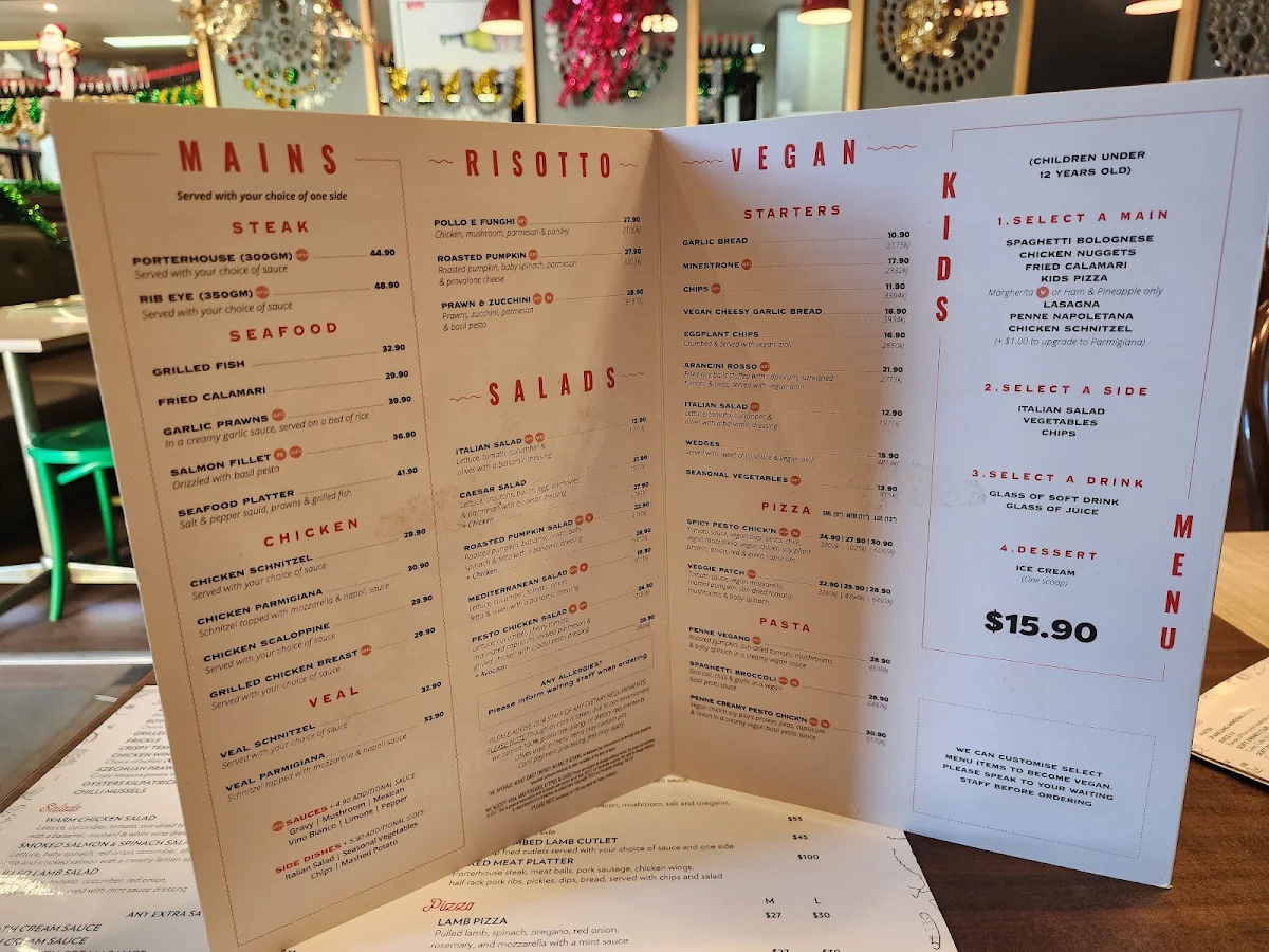 Menu, La Porchetta Cranbourne