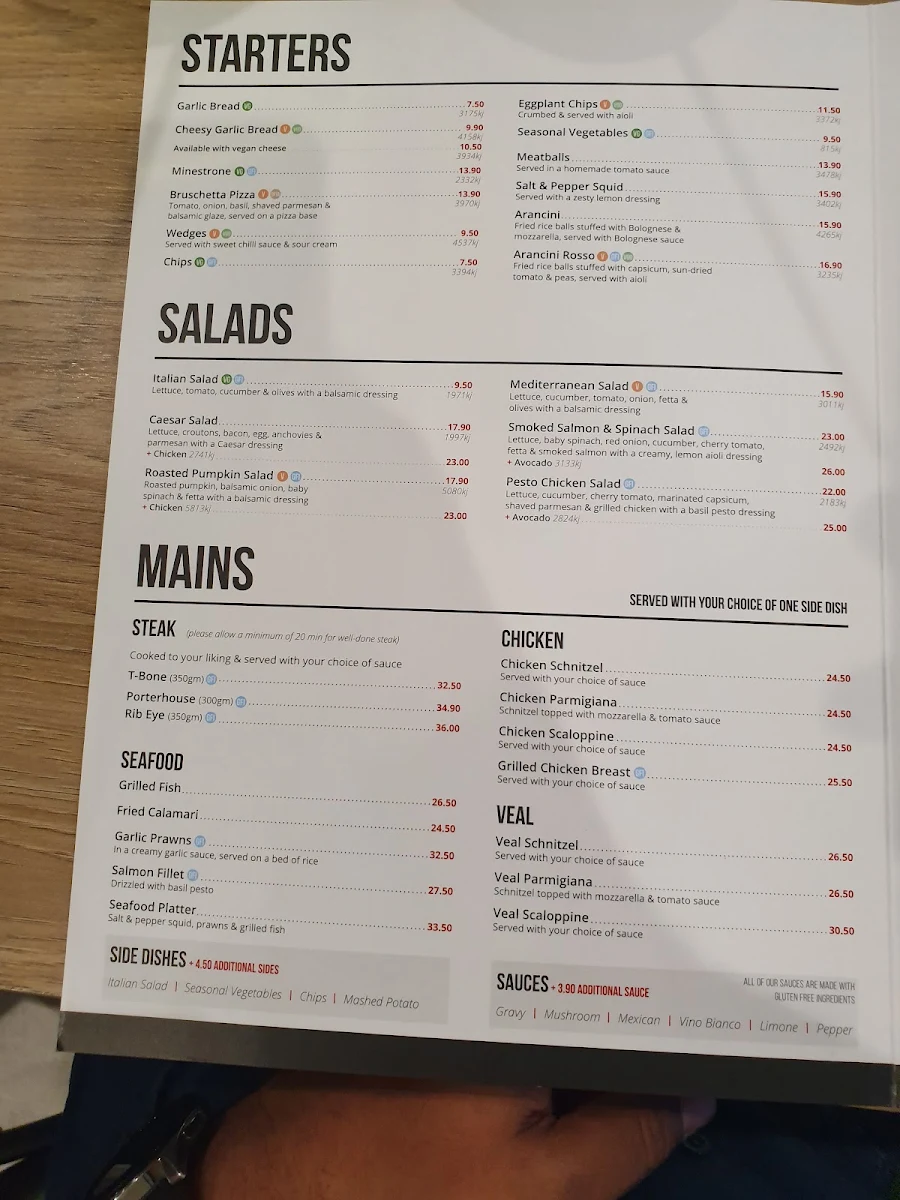 Menu, La Porchetta Cranbourne