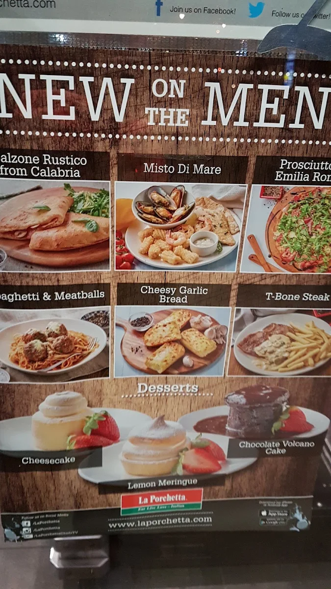 Menu, La Porchetta Cranbourne
