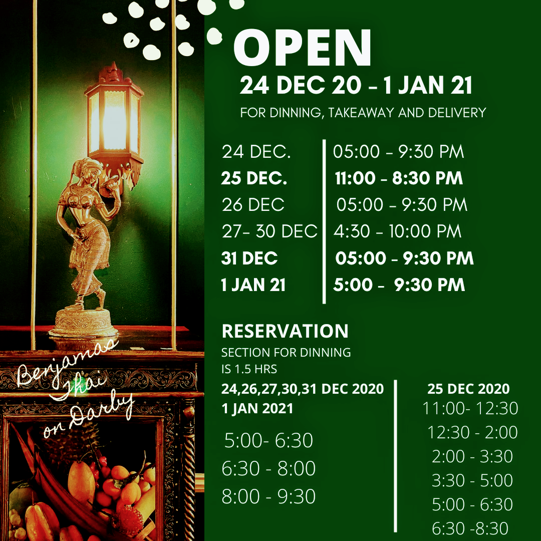 Menu, Benjamas Thai