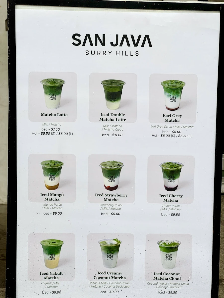 Menu, Mado Matcha