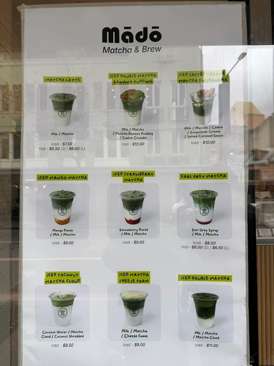 Menu, Mado Matcha