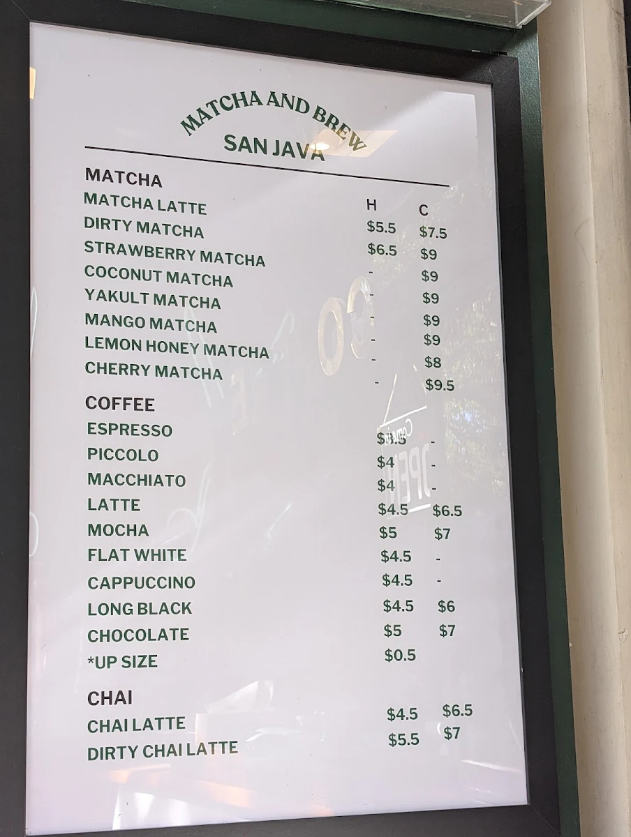 Menu, Mado Matcha