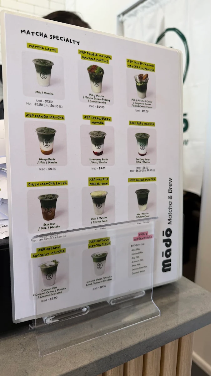 Menu, Mado Matcha