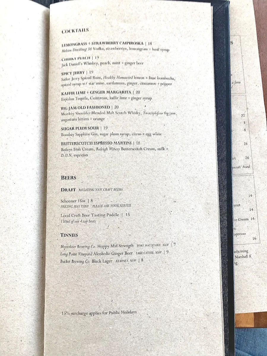Menu, Twotriplefour by Bills