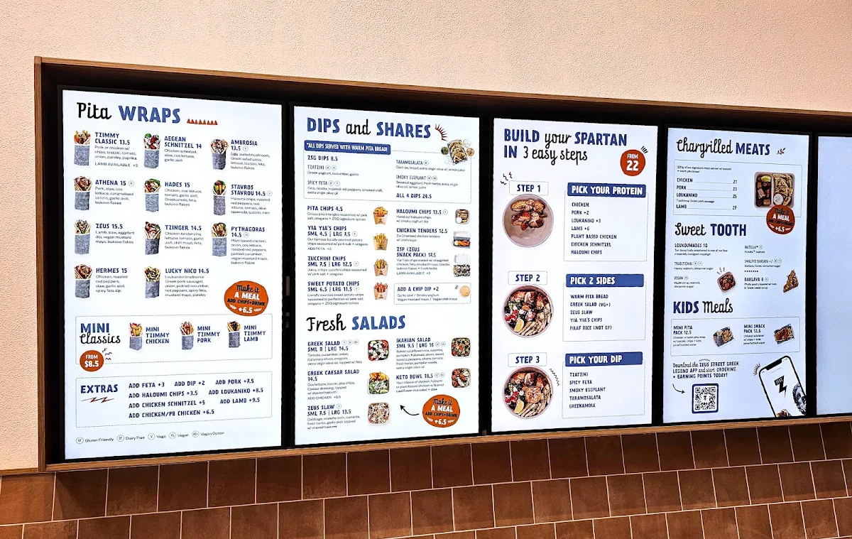 Menu, Zeus Street Greek Wollongong