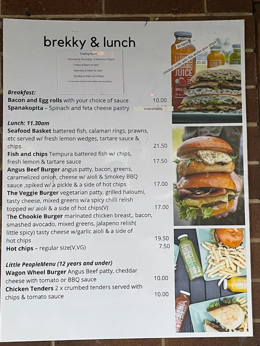 Menu, Cockatoo Overboard