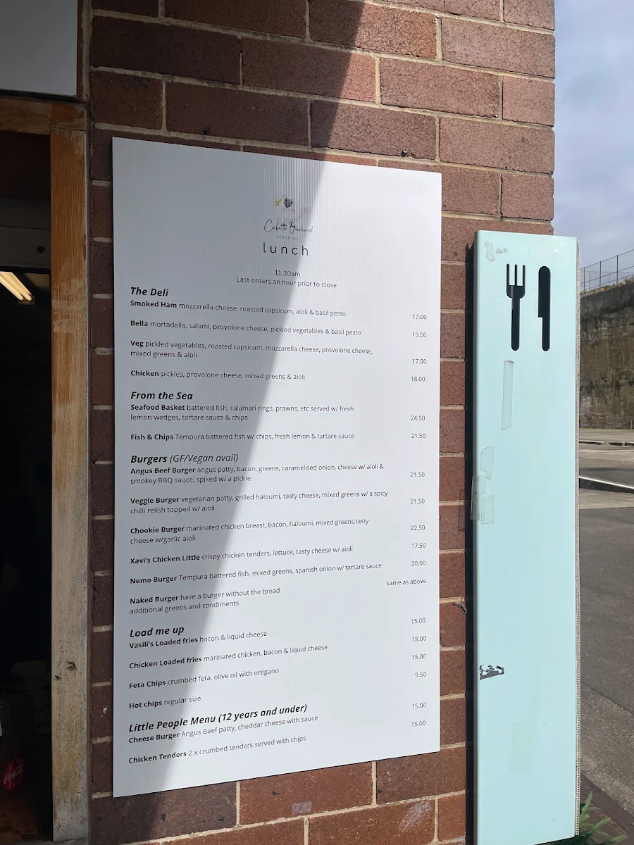 Menu, Cockatoo Overboard