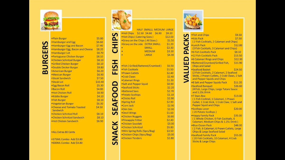 Menu, County Cafe and Takeaway